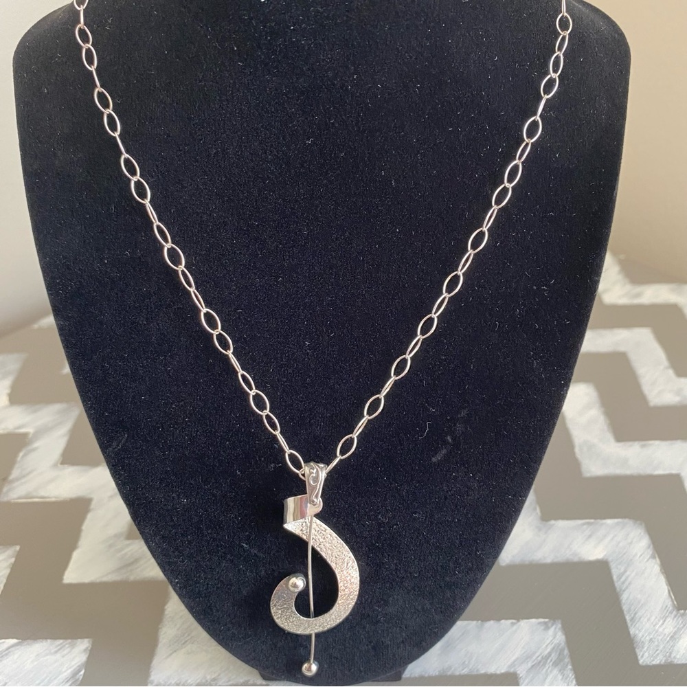 Vintage Modernist .925 Sterling Necklace - Picture 7 of 13